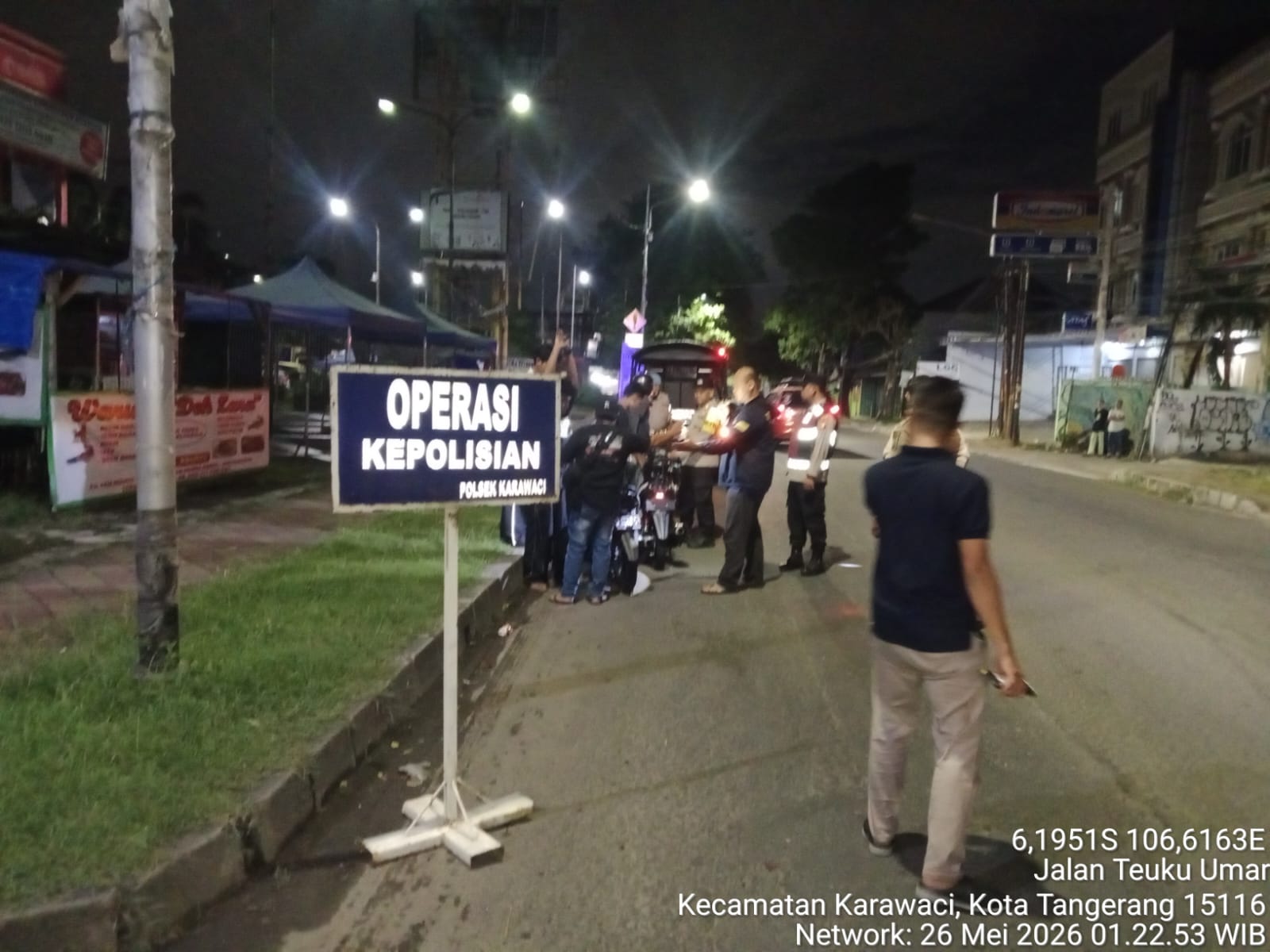 Cegah Begal dan Tawuran Polsek Karawaci Gelar Razia Stasioner