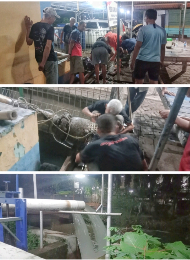 Saluran Pipa Pembuangan Air Tersumbat, Warga RT 04 Gotong Royong Perbaiki